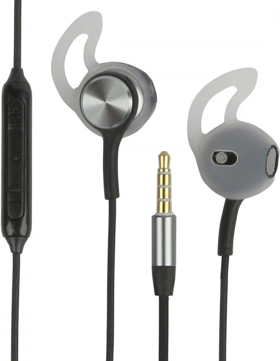 Fontastic 253775 In-Ear Headset - Oordopjes met microfoon - Camera-ontgrendeling - Zwart/Antraciet