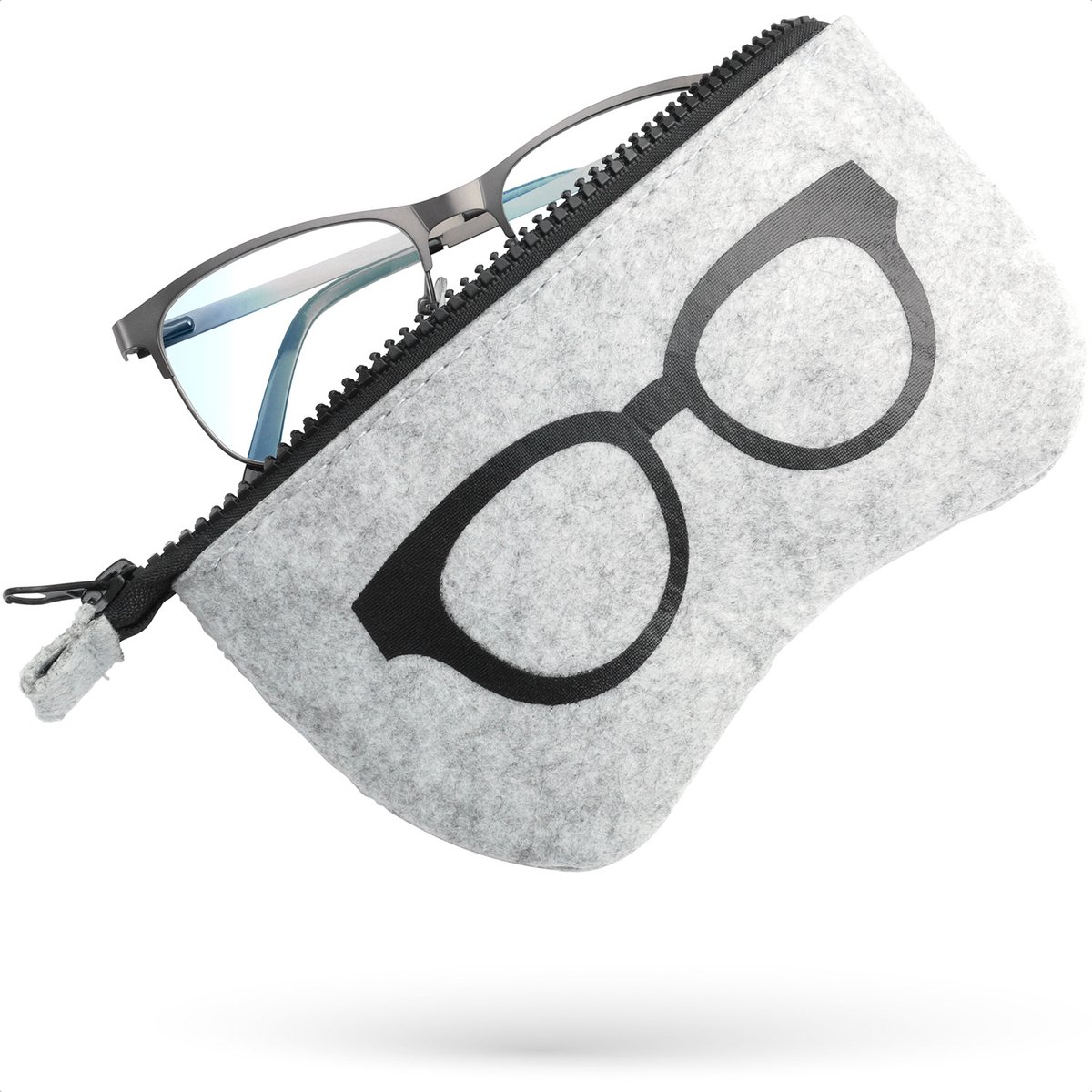 Brillenkoker - brillenhoes vilt - grijs