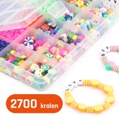 Kralen set met polymeer kralen, katsuki kralen en letterkralen - 2700 delig