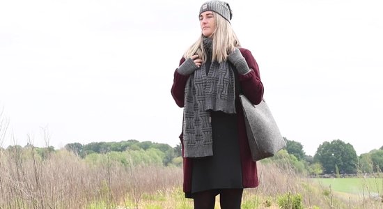 Knit Factory Cleo Gebreide Dames Vingerloze Handschoenen - Handschoenen voor in de herfst & winter - Donkergrijze handschoenen - Polswarmers - Antraciet - One Size
