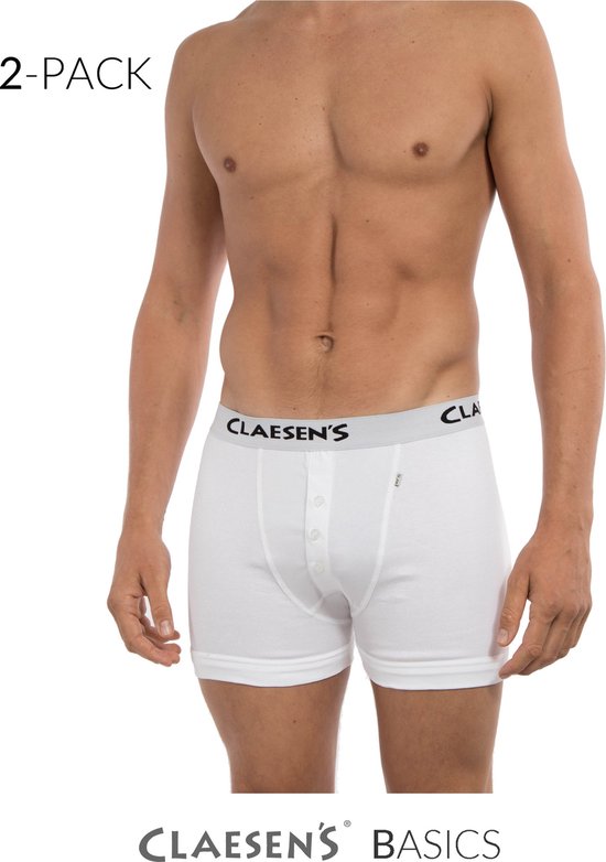 Claesen's® - Heren 2-pack Rib Boxer - Wit - 100% Katoen