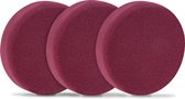 VONROC Disques de polissage/Tampons de polissage en mousse pour polisseuses - 125 mm, 3 pièces - Rouge
