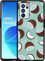 Oppo Reno6 Pro 5G Hoesje Zwart Kokosnoten - Designed by Cazy