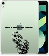Tablet Hoesje met foto iPad Air (2020/2022) 10.9 inch Siliconen Bumper Gun Don't Touch My Phone met doorzichte zijkanten
