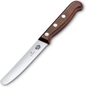 Couteau de table/tomate Victorinox Wood - 11cm - dentelé - acier inoxydable/bois d'érable