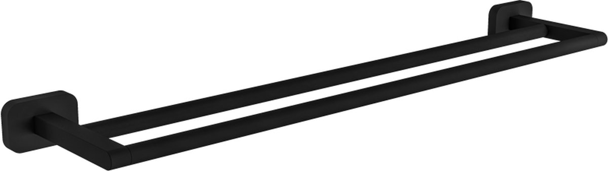 Eastbrook- Asti dubbele Handdoekenrek Mat Zwart 60cm breed