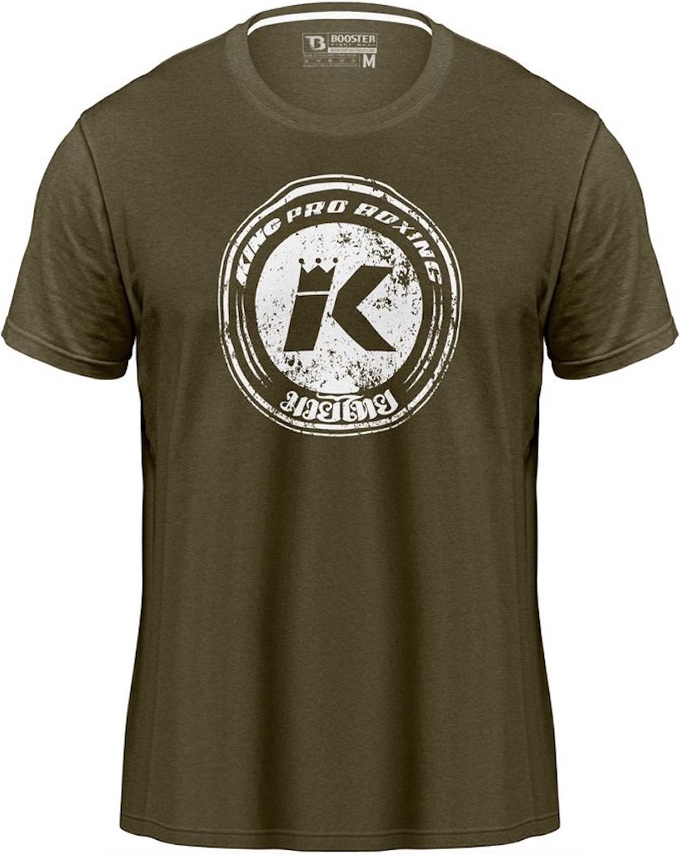 King Pro Boxing KPB Vintage Logo T-shirt Olijfgroen maat S