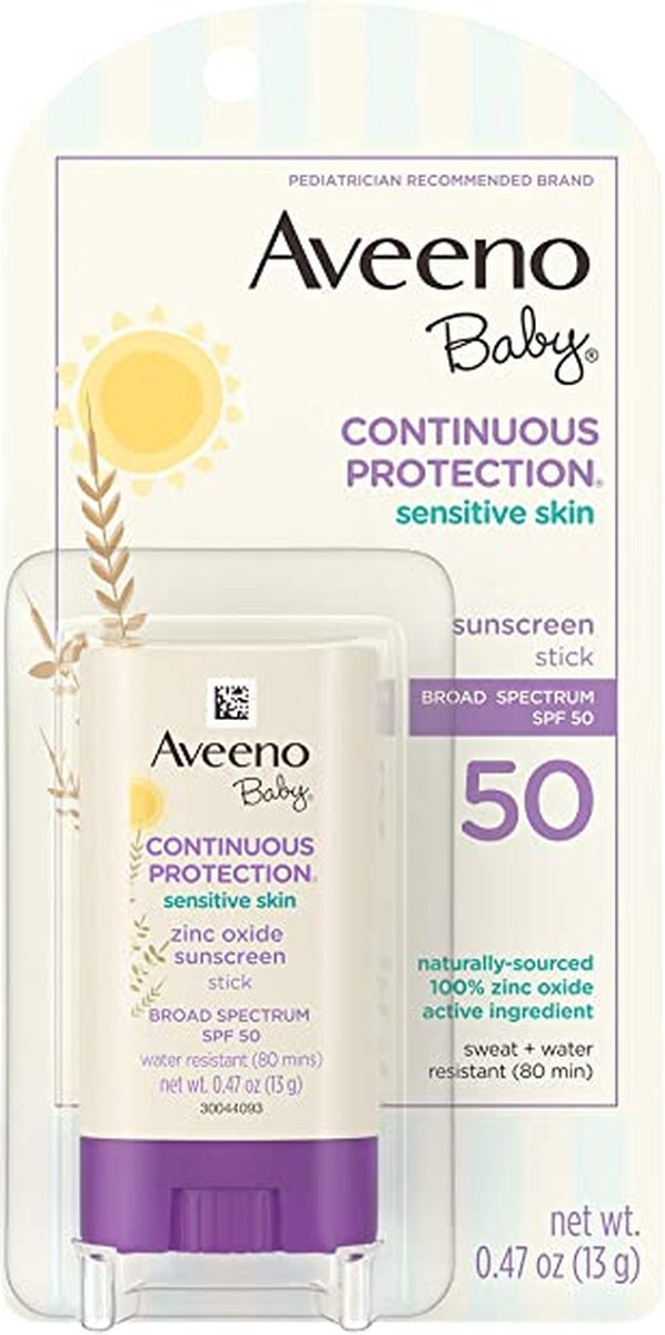 Aveeno Baby Minerale zonnebrandstick met SPF 50 voor gezicht en lichaam