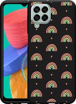 Hoesje Zwart Geschikt voor Samsung Galaxy M33 Regenboog Patroon