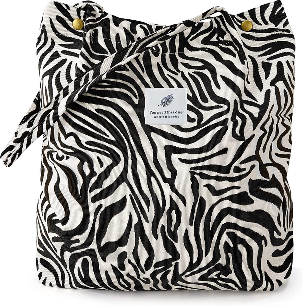 Shopper / Tote Bag - Zebra Corduroy | 37 x 28 x 11 cm | Katoen