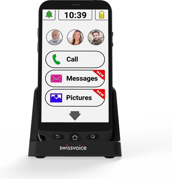 SwissVoice G50S Senioren Smartphone - eenvoudig opladen - Nederlandstalig software - geschikt voor iedere provider - inclusief insteek hoes - 2 jaar garantie