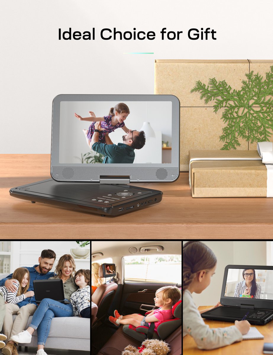 MYDASH Lecteur DVD Portable 12,5 pour Voiture et Enfants, 2023 Nouveau  Lecteur CD Portable avec écran pivotant de 10,1 Pouces, Fente pour Carte SD  et Port USB,Noir en destockage et reconditionné chez DealBurn