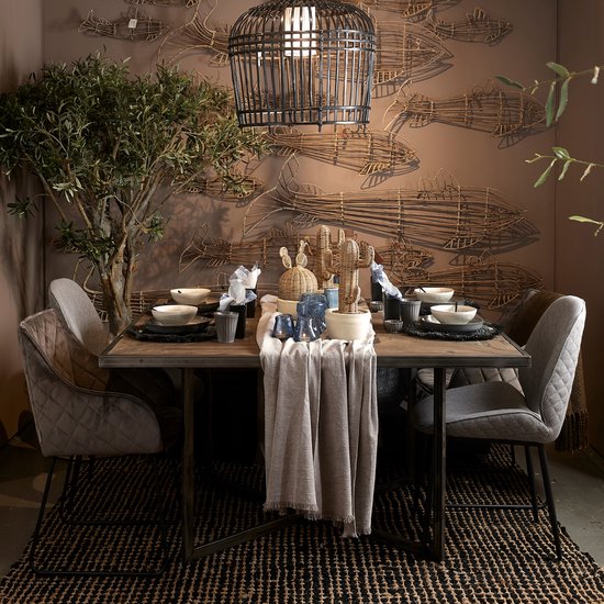 Riviera Maison Eettafel Vierkant - Le Bar American Dining Table - 140x140  cm - Grijs | bol