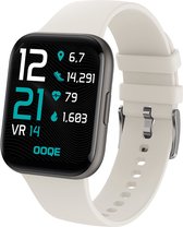 OOQE WATCH PRO 6 - Smartwatch Heren en Dames | Geschikt voor iOS en Android | Full HD | Notificaties | Gezondheidsanalyse | Sportanalyse | GPS koppeling | Music & Call Control | Spelletjes | Ergonomisch | Nederlandstalig | Wit