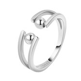Ring d'anxiété - (Sphères) - Ring de stress - Ring Fidget - Ring d'anxiété pour doigt - Ring pivotant pour femme - Ring tournant - Ring Spinner - Taille unique - Argent 925