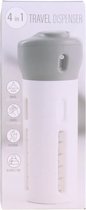 Reis bottle - Shampoo en Zeep dispenser - 4 in 1 dispenser - Reisflesjes - 4 flesjes van 40 ml - Grijs