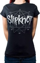 Slipknot - Logo Star Dames T-shirt - 2XL - Zwart