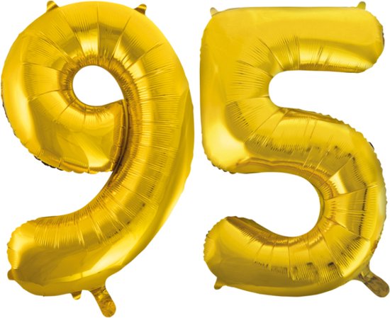 Folieballon 95 jaar Goud 66cm