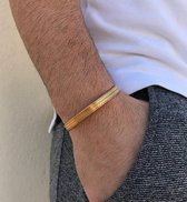 Bangle armband 19,5CM Heren en dames - armband roestvrijstaal goudkleurig Mauro Vinci - Met Cadeauverpakking