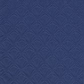 32x Luxe 3-laags servetten met patroon donker blauw 33 x 33 cm