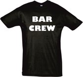 T-Shirt Bar Crew / personeel tekst zwart heren XXL