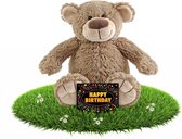 Verjaardag knuffel beer - 40 cm - incl. gratis verjaardagskaart