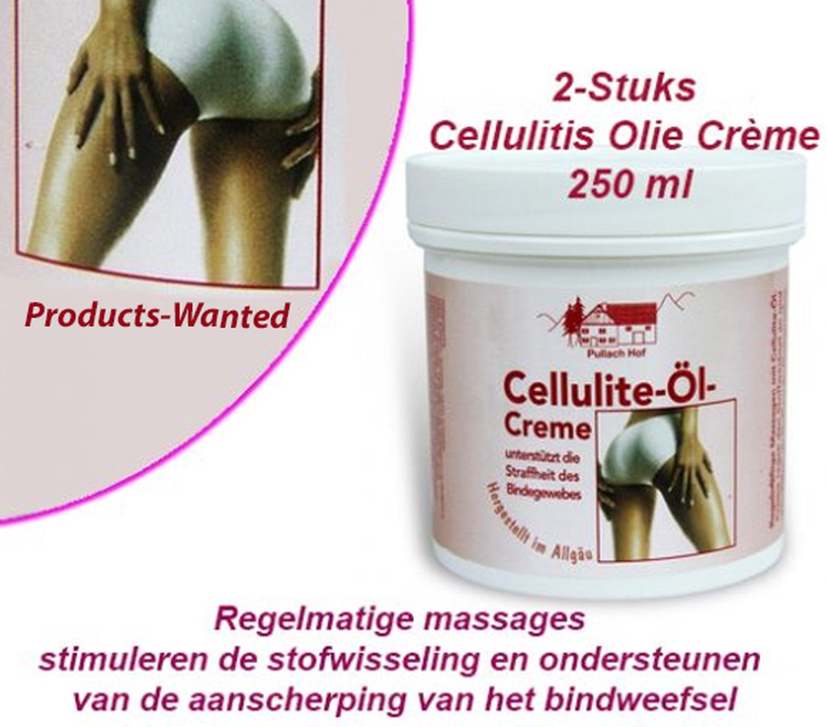 2-Stuks Cellulitis Olie Crème 250 ml