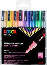 Marqueur Posca - Marker de peinture - Stylo universel - Couleurs pastel - PC- 3M - largeur de trait 0, 3M - 8 pièces