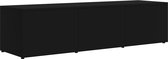vidaXL - Tv-meubel - 120x34x30 - cm - bewerkt - hout - zwart
