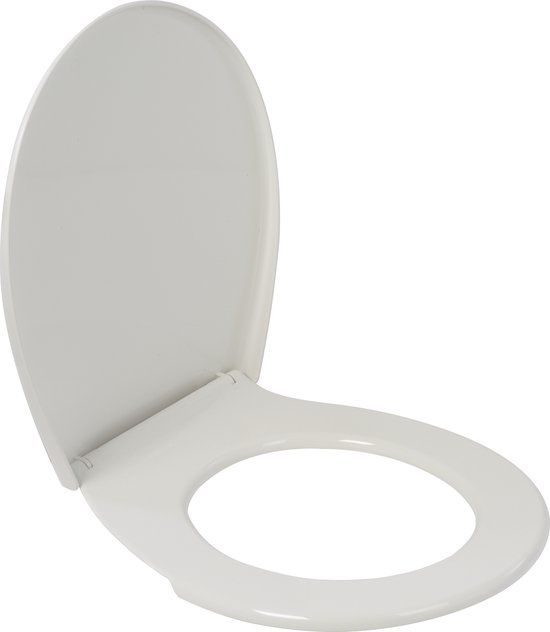 Schuine streep kralen lawaai Plieger Economy toiletbril - wit - met deksel - RVS bevestiging | bol.com