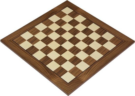 Afbeelding van het spel ChessRegion - Houten Schaakbord - Walnoot/Esdoorn - Luxe - 54x54cm - Exclusief Schaakstukken