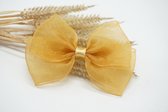 Organza Basic haarstrik - Kleur Goud - Haarstrik - Glanzende haarstrik  - Exclusieve haaraccessoires - Bows and Flowers