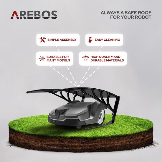 AREBOS Garage pour robot tondeuse à gazon Carport pour robot tondeuse
