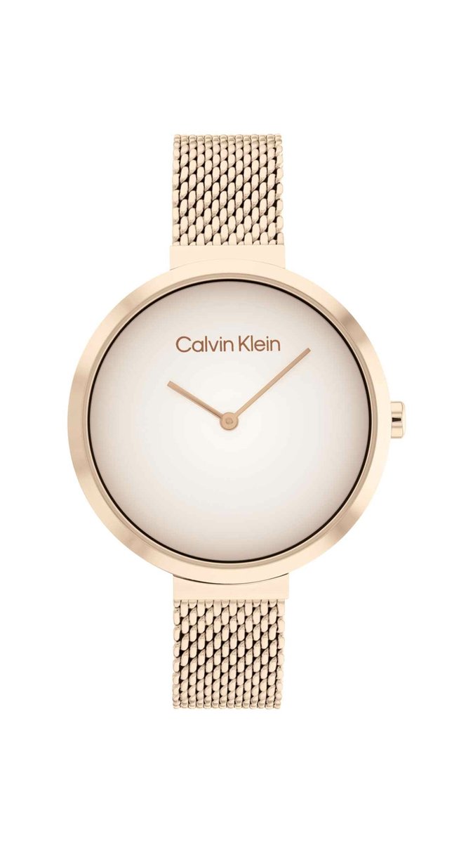 Calvin Klein CK25200080 Dames Horloge - Mineraalglas - Roestvrijstaal - Rosé goudkleurig - Ø 36 mm - Quartz - Druksluiting - 3 ATM (spatwater)
