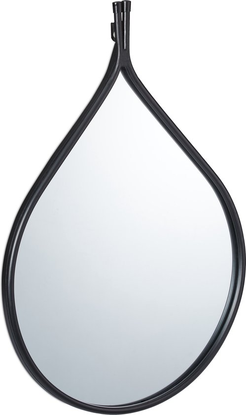 Moderne badkamerspiegel met frame van zwart metaal