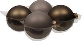 Othmara Kerstballen - 4 stuks - glas - eucalyptus grijs/bruin - 10 cm