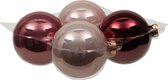 Othmar grote kerstballen - 4x st - roze tinten - 10 cm - glas - mat/glans