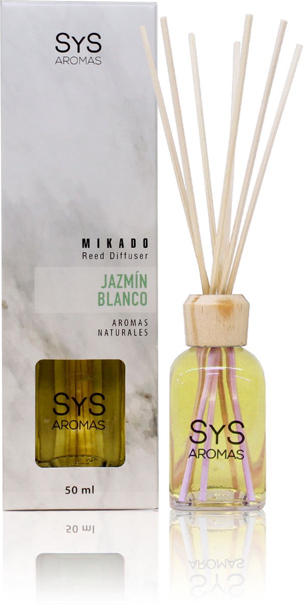 Goedkoopste SyS Aroma Geurstokjes - Jasmijn - 100 Natuurlijk - Kalmerend & Rustgevend - 50ml