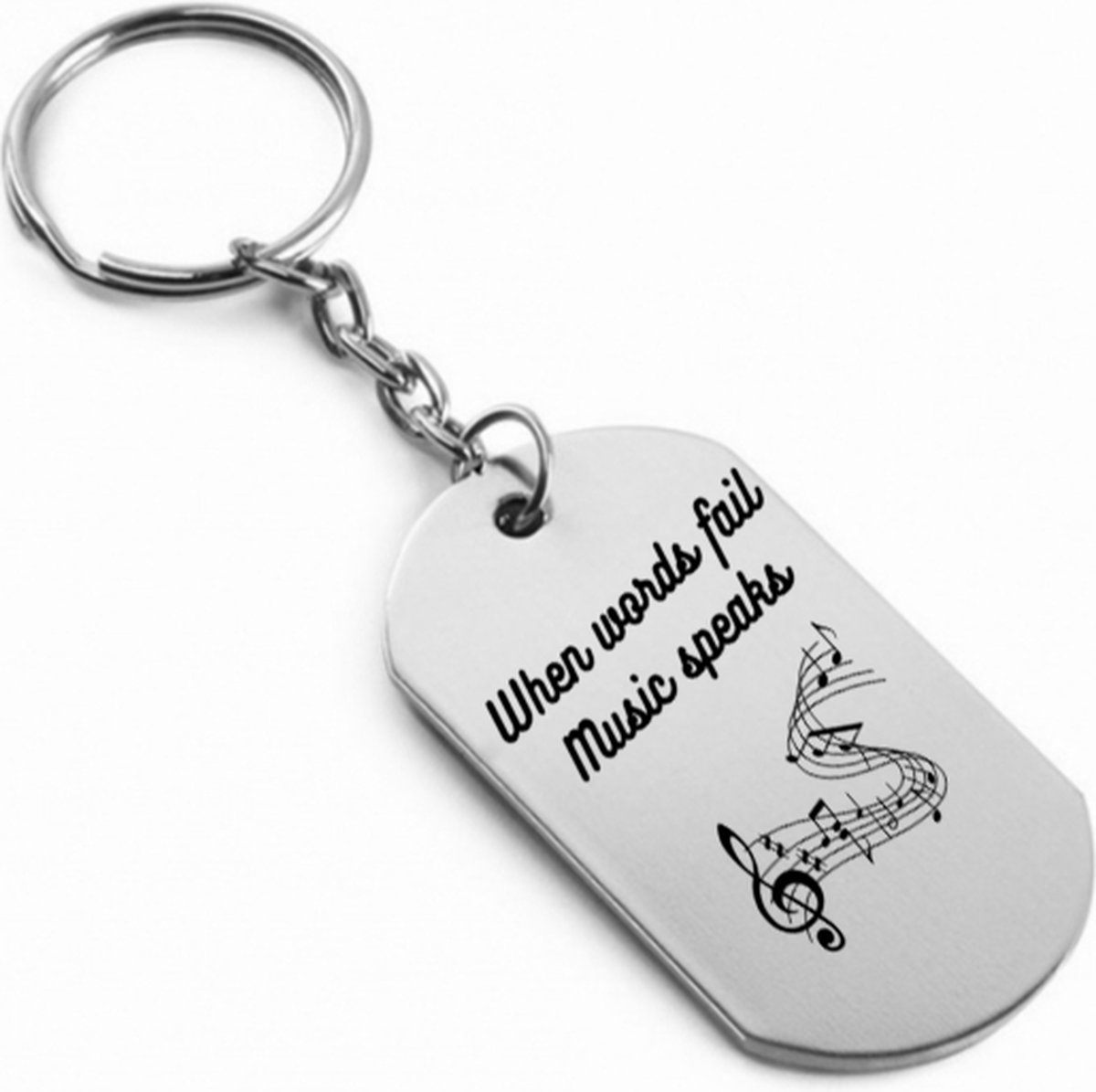 kkjoy Roestvrij Staal Muzikale Noten Hanger Ketting voor Vrouwen Mannen Muziek Liefhebber, Roestvrij staal