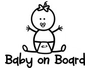 Baby on Board girl - autosticker - zwart - 14 x 18 cm