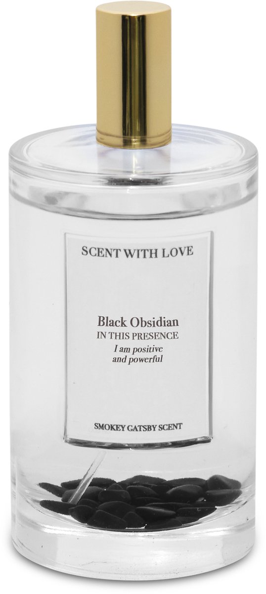 Scent with love - Roomspray Obsidian Black - Smokey Gatsby - Met kristal - 200ml