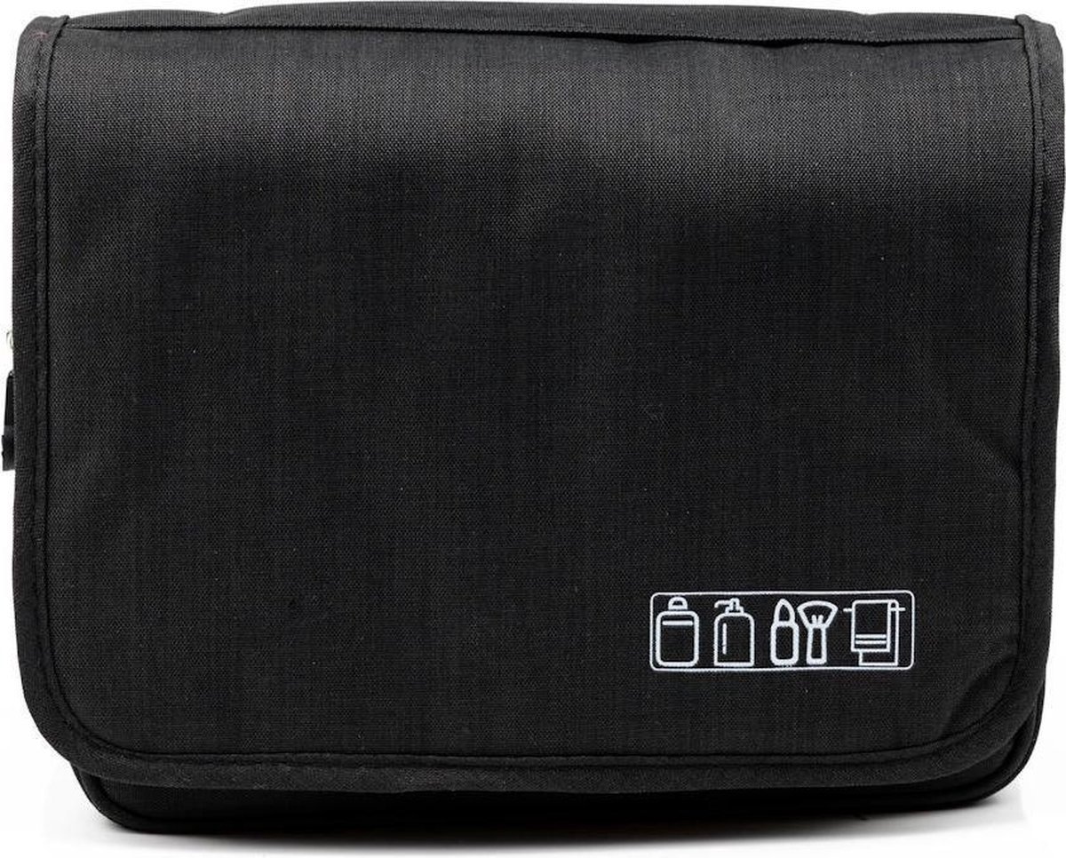 Kleine ophangbare Toilettas met Haak - Dames & Heren - Travel bag Organizer - Waterdichte Reis tas - Mannen & Vrouwen - Zwart