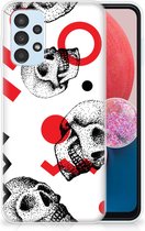 GSM Hoesje Geschikt voor Samsung Galaxy A13 4G TPU Bumper Skull Red