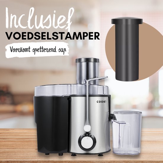COOK-IT - Sapcentrifuge Extra Sterk - 550 ml Sapbeker - 1L Pulpcontainer - 3 Snelheden Juicer - Ultrafijne Filter
