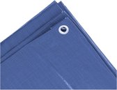 1x stuks stevig afdekzeil formaat 4 x 6 meter blauw met ringen - polypropyleen grondzeil / dekkleed