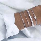 Sorprese armband - Joy - zilver - armband dames - 4 delig - model FX