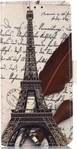 Motorola Moto E32 Hoesje Portemonnee Book Case met Eiffeltoren Print