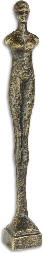 gietijzeren modern beeld van een staande vrouw 43 cm hoog