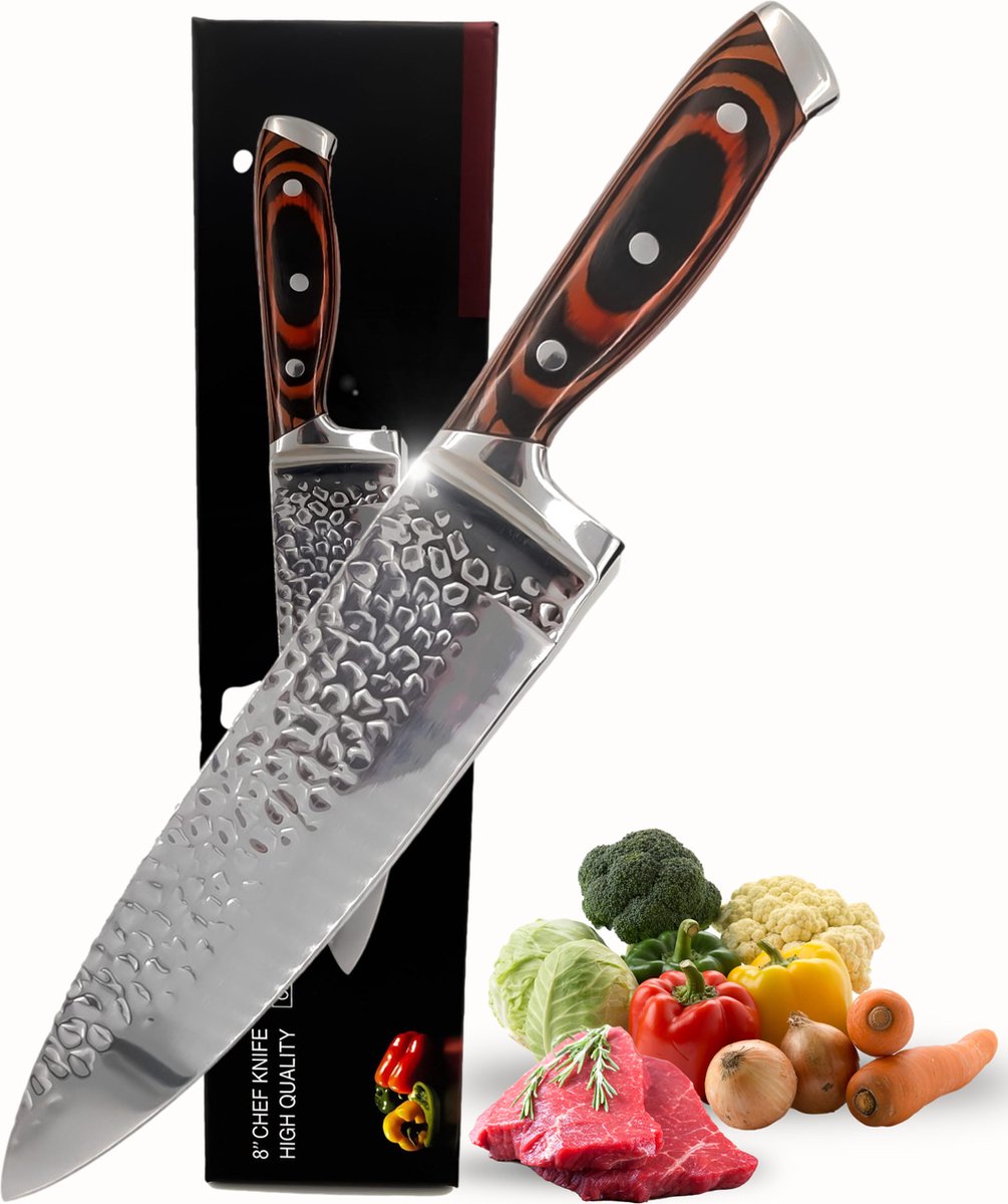 Couteau Hobo Damas - Couteau japonais - Rasoir Sharp - Couteau de chef 20cm  - Couteau... | bol.com
