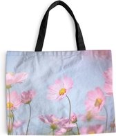 Sac bandoulière - Sac de plage - Shopper Fleurs - Rose - Extérieur - 50x40 cm - Sac en coton